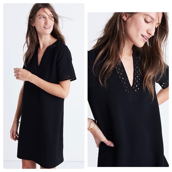 MADEWELL | Women’s Ballad Classic Black Tunic Shift Mini Dress Size 10 (NWOT) - Picture 1 of 7